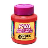 Tinta Pva Fosca Para Artesanato - 100 Ml - Acrilex - Vermelho Fogo