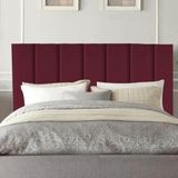 Cabeceira Estofada Carla 195cm King Size Para Cama Box Quarto Suede Bordô