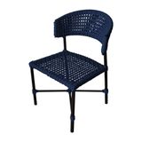 Cadeira Hortz Corda Náutica Base Em Alumínio Preto-azul Marinho - Cor: Azul