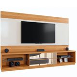 Estante Home Tv Até 65 Polegadas Gaveta Com Espelho Malbec Mavaular Naturalle/off White