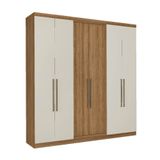 Guarda-roupa 6 Portas Thb Presence 5726 2 Gavetas Almendra/off White
