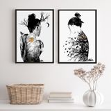 Mulheres E Natureza - Kit 2 Quadros 24x18cm