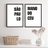 Kit 2 Quadros Sp Mano Céu 24x18cm Moldura Branca