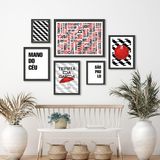 Kit 6 Quadros São Paulo Preto/vermelho/branco - Vidro