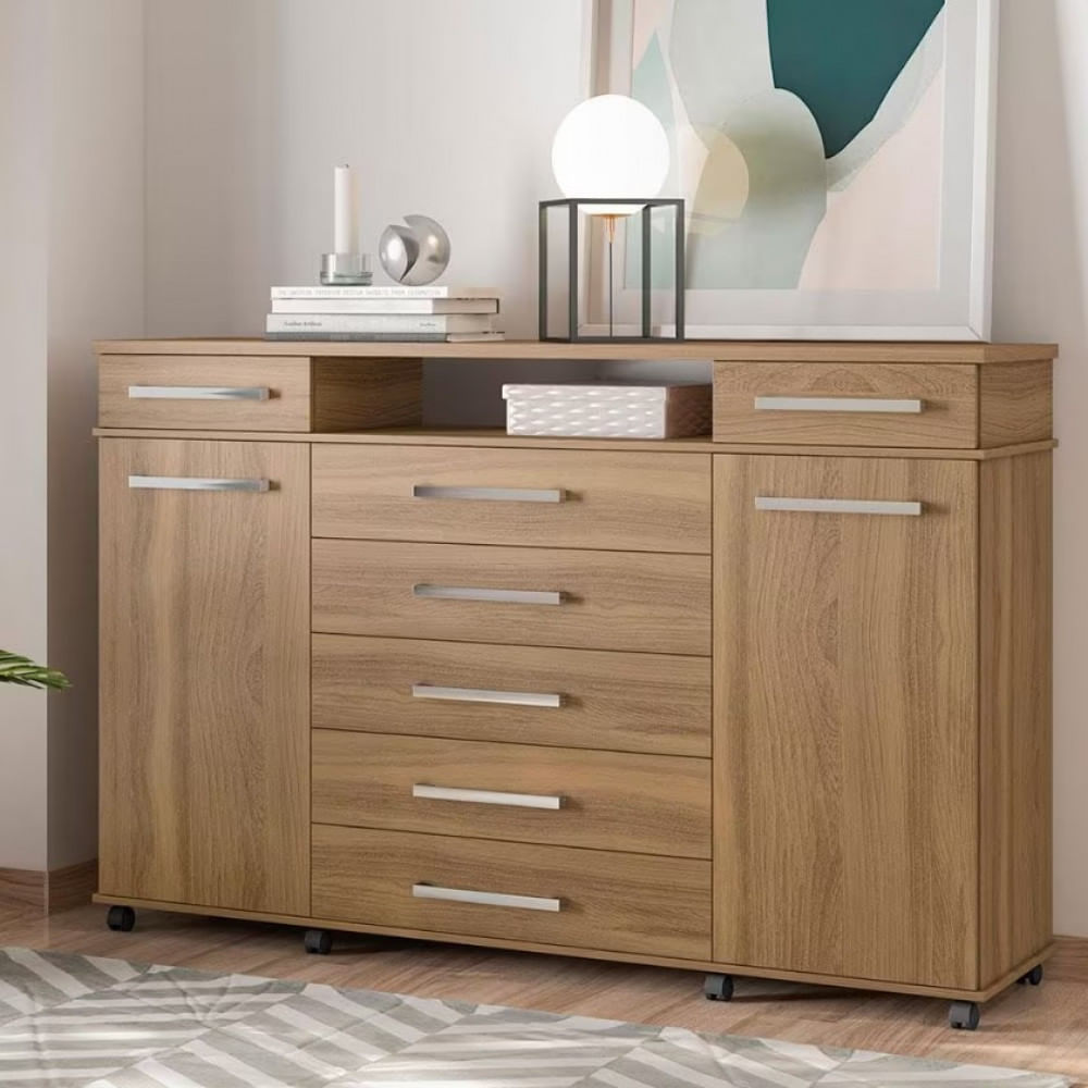 Cômoda Demóbile London Com 7 Gavetas E 2 Portas