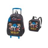 Kit Mochila Com Rodinha E Lancheira Sonic Go Fast Pacific