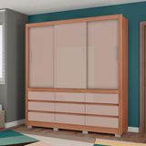 Guarda Roupa Casal Bartira Arezzo Com 3 Portas E 9 Gavetas Externas