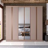 Guarda-Roupa Casal Bartira Monte Rei 6 Portas 6 Gavetas com Espelho 238 cm Largura