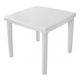 Mesa De Plástico Quadrada 4 Lugares Pés De Plástico Me3 Cor:branco