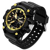 Relógio De Pulso Masculino Esportivo De Quartzo Dual Display Digital A Prova Dagua Amarelo