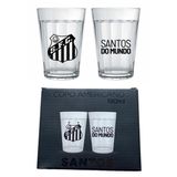 Jogo 2 Copos Americanos Santos Prime Branco 190ml Luva Com Caixa