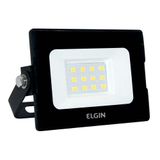 Refletor Led 10w 6500k Branca Fria Preto Bivolt