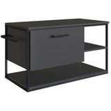 Gabinete Suspenso Para Cuba Banheiro 1 Pt Basc P1007 Preto Grafite Pp Preto Grafite
