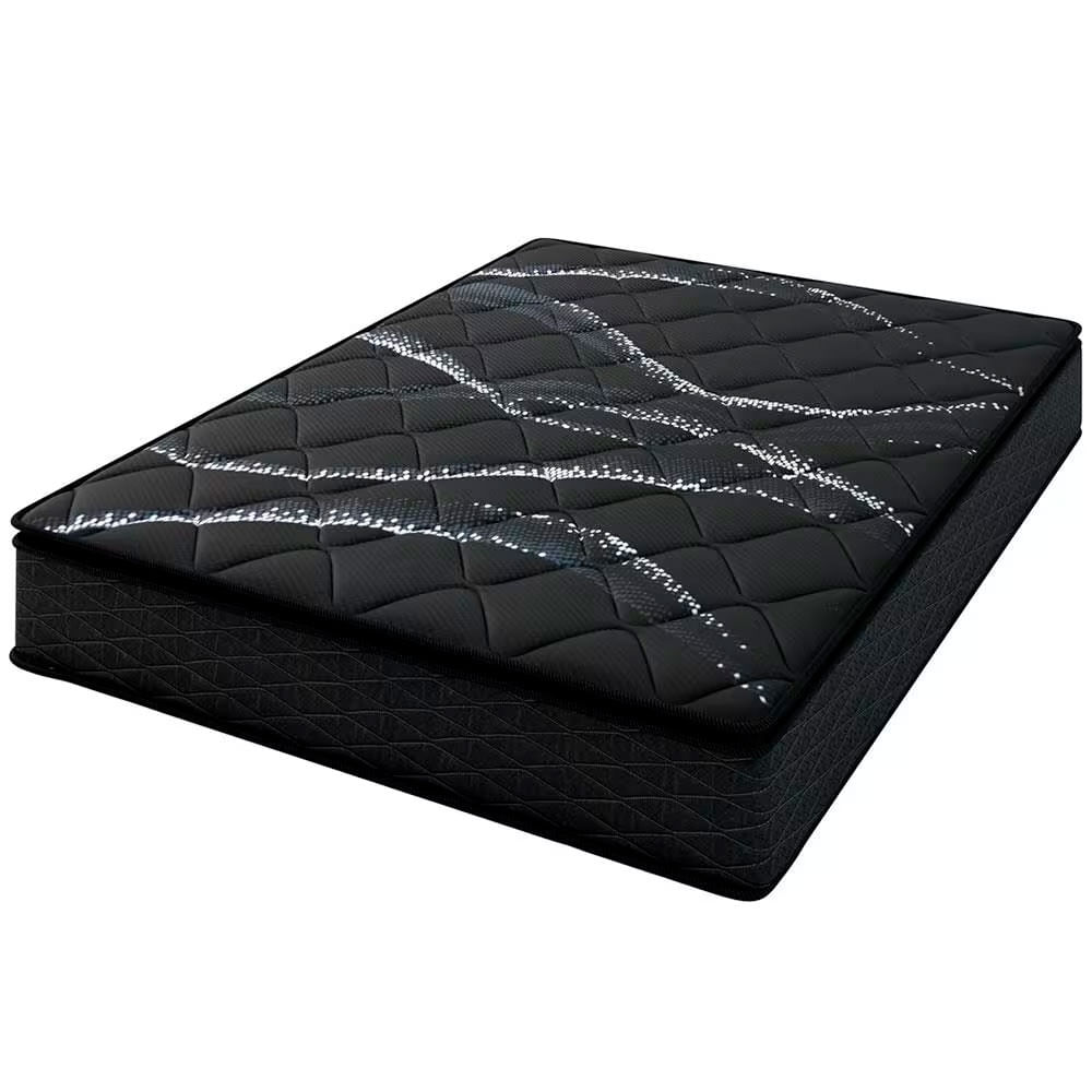 Colchão De Casal Umaflex New Italia Black Com Molas Ensacadas, Revestimento Em Jacquard E Pillow Top D26 25x138x188cm