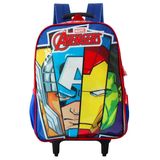 Mochila Escolar Rodinhas Vingadores Marvel Comics - 40x30x15 Cm - 18 L