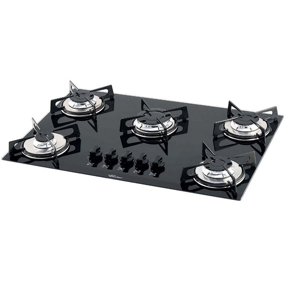 Cooktop 5 Bocas Fischer 1642-6985 A Gás Preto Bivolt