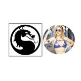 Cartela Tatuagem Temporária Mortal Kombat Preto 8x8 Cm