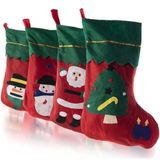 Kit Com 5 Meias Botas Enfeites De Natal Lareira Árvore Chaminé
