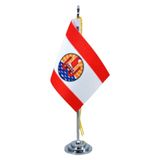 Bandeira De Mesa Do Taiti Poliéster 15 Cm (mastro)