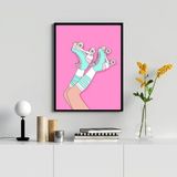Quadro Decorativo Patins 33x24cm Moldura Preta