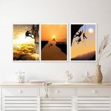 Kit 3 Quadros Decorativos Alpinismo 24x18cm - Moldura Preta