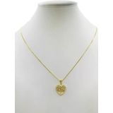 Cordão Feminino Banhado A Ouro 1mm Coração 50cm