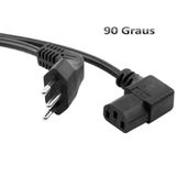 Cabo Força Tripolar Para Pc Tv Monitor Conector 90 Em L - 1,5 Mts