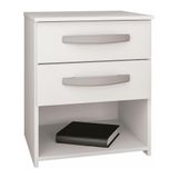 Mesa De Cabeceira Com 2 Gavetas Multimóveis Cr35151 Branco Branco