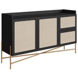 Aparador Balcao Buffet 139 Cm Pes Metal 28969 Oslo Nero Artesano Nero