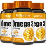 Kit 3 Ômega 3 Óleo De Peixe 1000mg Com 60 Cápsulas Fitoprime