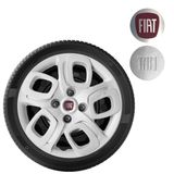 Calota Uno Palio Mobi Way Aro 14 Prata Logo Metal 223cb
