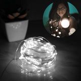 Pisca Led Fio De Fada 100l 10m Pilha Branco Quente