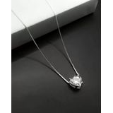 Cordão Prata 950 Feminino - Ponto De Luz Coração