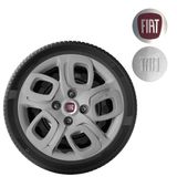 Calota Uno Palio Mobi Way Aro 14 Grafite Logo Metal 223cb