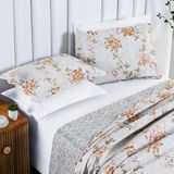 Cobre Leito Colcha Estampada King Dupla Face Bloom 3p