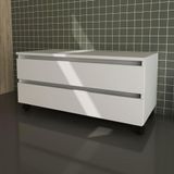 Balcão Gabinete Para Banheiro Com Rodizio E Gaveta Branco