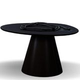 Mesa Cone Redonda Orgânica Em Ébano 90cm