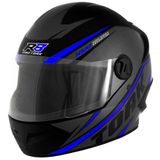 Capacete Moto Fechado Pro Tork R8 Preto Azul Tam: 58