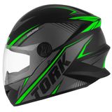 Capacete Moto Fechado Pro Tork R8 Preto Verde Tam: 58