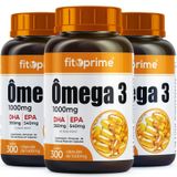 Kit 3 Ômega 3 Óleo De Peixe 1000mg 300 Cápsulas Fitoprime