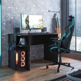 Mesa De Escritório York Q01 Amarena Móveis Cor Preto
