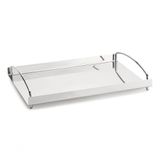 Bandeja Grande De Aço Inox 40x26 Cm Com Alças Café Chá Bar Servir Decorativa Decoração Banheiro Aço