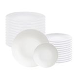 Jogo De Pratos Rasos E Sobremesa 24 Peças Leonora Em Porcelana Branco - Tramontina