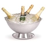 Champanheira Grande Inox 8 Litros Com Base Coletora De Água Grelha Separadora Removível 5 Garrafas