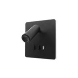 Arandela De Cabeceira Preto Led 3000k C/ Usb Bivolt 8w