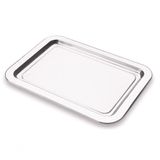 Bandeja Inox Multiuso Servir Café Organizador 25x34 Cm Casa Organização Multiuso Bar Decorativo