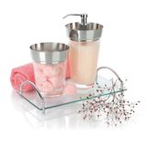 Bandeja De Vidro Organizadora De Bancada Decorativa 25x15 Cm Aparador Banheiro Casa Cozinha