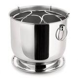 Champanheira Grande Inox Balde De Gelo Com Divisor Para 5 Garrafas 12 Litros Base Coletora De Água