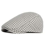 Boina Retrô Unissex Plana Ideal Protetor Gorro Espinha De Peixe Hera Cinza