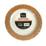 Prato Descartável De Sobremesa Luxo 19cm - Kit 12un